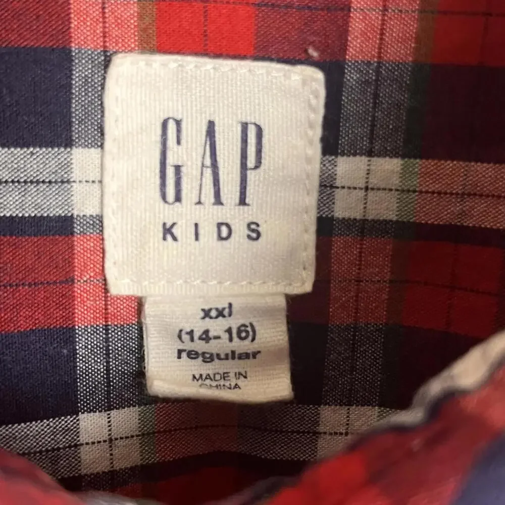 GAP Kids Plaid Button-Up Shirt - XXL (14-16)‎